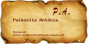 Palkovits Antónia névjegykártya